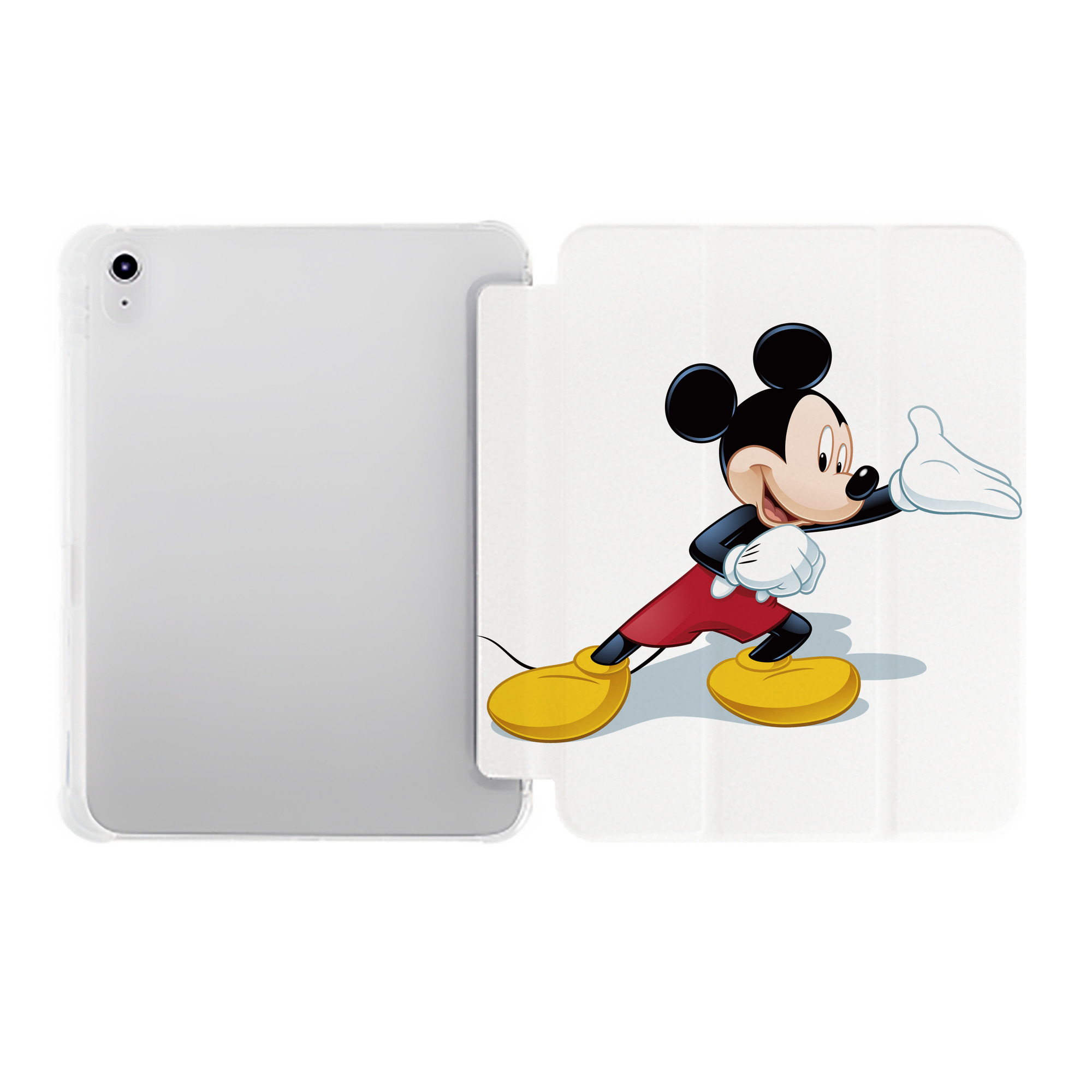（画像用） ミッキーマウス Mickey Mouse IPad ケース ペン収納付き 三つ折りスタンド PUレザー×シリコン 対応機種9.5/10.5/10.9インチ